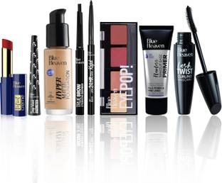 BLUE HEAVEN Festive Makeup Kit For Women, Medium Tone, Pack of 8, 32.1g + 45.5ml