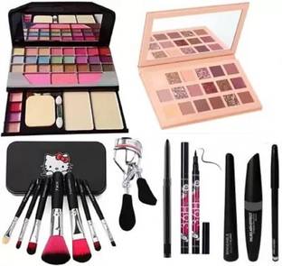 Ashav Huda Beauty Make Up Kit,EyeShadow,Curler,Kajal,36 Hour Eyeliner,3 in 1