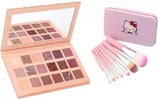 Quitzel Nude Eyeshadow Makeup Kit + Hello Kitty Makeup Brushes