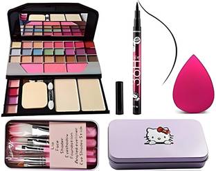 Saucefin Makeup Kit and Brushes Set, 36H Eyeliner with 1 Blender - (Pack of 10)