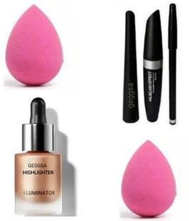 Geggsa Highlighter with 3in1 eyeliner set and 2 puffs