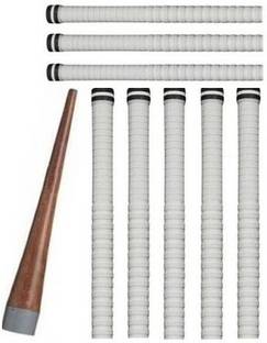 Fitdex 1-Cricket Bat Handle Gripper (Wooden Cone), 8-White Grip, Wooden Bat Mallet