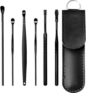 Taxila 6 Pcs Steel Ear Wax Removal Ear Picking Spoon Tool Set ( Black)