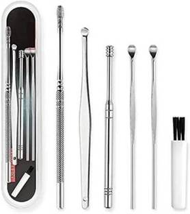 Lenon Beauty 6 Pcs Ear Pick Earwax Removal Kit, BetyBedy Ear Cleansing Tool Set, Ear Curette Ear Wax Remover Tool with Cleaning Brush and Storage Box, Sliver