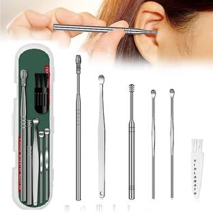 Meliora Ear Wax Cleaner Resuable Tool Set with brush & Storage Box Spiral Ear Curette