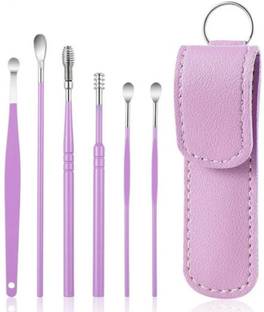 Koccido 6 Pcs Tool Resuable Ear Cleaner Set with Storage Leather Pouch