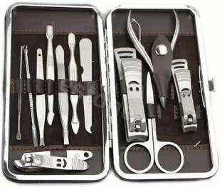 Shunfi 12 Pcs Manicure Handy Tool with Lather Pouch Personal Care Ki