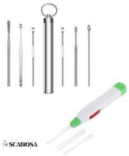 SCABIOSA Ear Wax Cleaner Reusable Ear Cleaner Tool Set with Flashlight LED Earpick