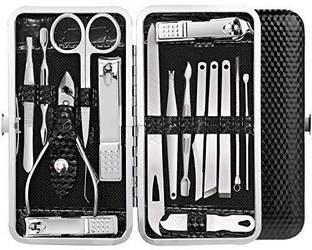 Lusty soul Manicure Pedicure 16 Tools Set Nail Clippers, Leather Case