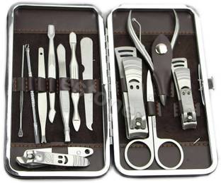 Rsentera Manicure Pedicure kit combo Utility Tools Grooming Kits with Leather Case
