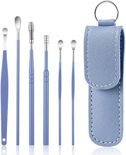 Koccido 6 Pcs Resuable Ear Cleaner Tool Set with Storage Leather Pouch