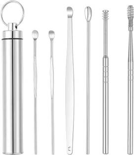 BELLA HARARO 6in1 Professional Stainless Steel Earwax Remover Kit with Cylindrical Steel Case