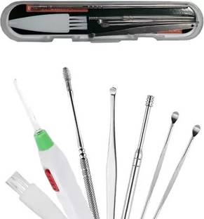 Noviva Ear Wax Cleaner Tools kit Stick Set Spring Curette with Keychain Box