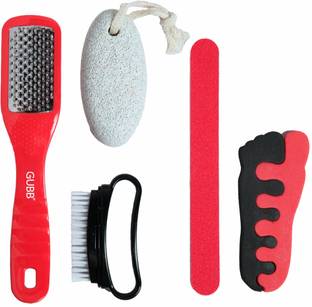 GUBB Pedicure Kit-Nail Cutter,Cleaning Brush,Pumice Stone,Callus Remover,Nail Buffer,Nail Spacer (7 in 1)