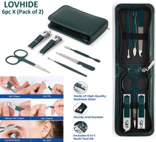 LOVHIDE Manicure Pedicure Kit | Pedicure/Manicure Tool Nail | Clippers (Pack of 2) X 6pc