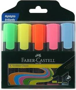 SunriseTrading FABER-CASTELL Text liner Pen (Set of 5, Multicolor) Sunrise Trading