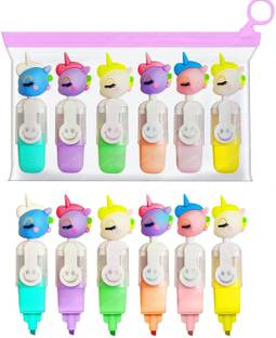 Samvardhan Unicorn Highlighters Pen 6 Colors Highlighter Pen Set