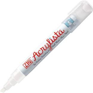 Zig Acrylista Chisel 6mm 000 Arctic White Acrylic Marker Made in Japan