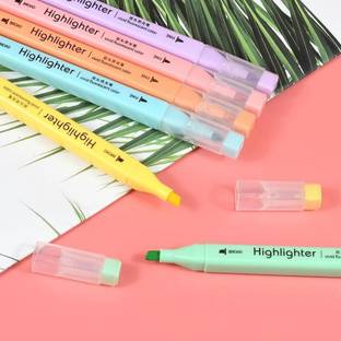 SKOFRI Soft Tip Double Head Highlighter pen Light Color Marker pen Drawing Pen