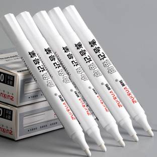 Definite White Permanent Marker Broad Tip for Plastic, Rubber, Glass, Metal etc