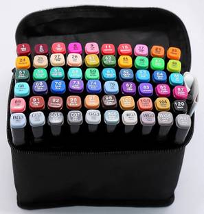 SHRIYEI Dual Tip Art Markers-60 60 PCS Bullet and Calligraphy Alcohol Ink Marker Nib Nib Sketch Pens