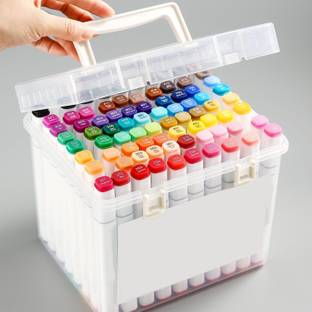 Trendegic 80 Colors Alcohol Based Dual Head Broad and Fine Tip Marker Drawing Pen with Box