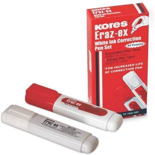 SunriseTrading Kores Eraz-ex White Ink Correction Pen with Diluter