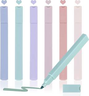 Adoere Cute Aesthetic Modern Minimal Pastel Tip Highlighters Pen Soft Chisel Marker