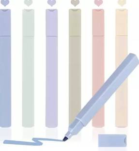 ANAYSHA IMPEX Minimal Pastel Highlighters 6 Pens Chisel Tip Fine Grip Marker Party Return Gift