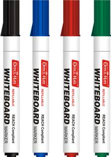 Soni Officemate 4 Regular Whiteboard Marker |Assorted-Vibrant Colour,Eco-Friendly | Easy to Wipe