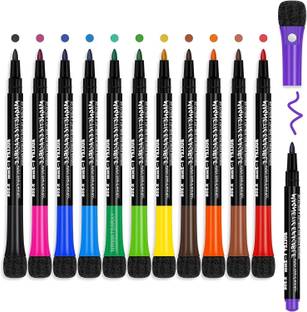NIRMATSARAY 12pcs White Board Magnetic Markers Erasable White Board Pens Colour