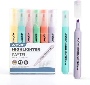 GXIN Pastel Highlighter Pens, Aesthetic Cute Highlighter Markers, Quick Dry, No Bleed
