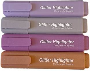 Prezzie Villa Pack of 4 Metallic Glitter Highlighters