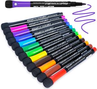 feelhigh 12 colors Magnetic Dry Erase Markers White Board Dry Erase Marker with Cap