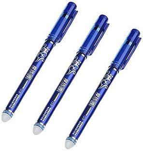 Arrolliant Blue Erasable Gel Pen with attached Magic Wipe Eraser (0.5mm Nib Size) Gel Pen