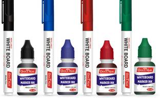 Soni Officemate Whiteboard Combo set (4 Whiteboard Marker + 4pcs marker ink 15ml)