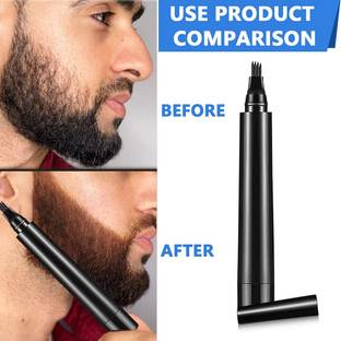 venimall Beard Pencil Filler For Men Barber Styling Pen with Bristle Beard Brush