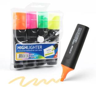 GXIN Highlighter Pen | Neon Colors | Chisel Tip Marker Pen | Water Based | Quick Dry