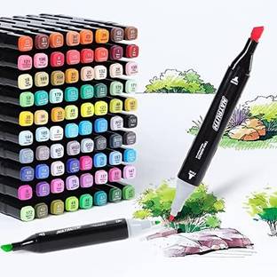 PRYFIL Dual Tip Alcohol Markers Vibrant Colors for Artists, Crafters (Set of 48, Multi)