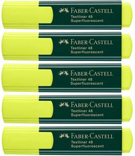 BRAND HOME FABER CASTELL Classic Textliner Pen Set of 5 Marker Yellow Colour Highlighter