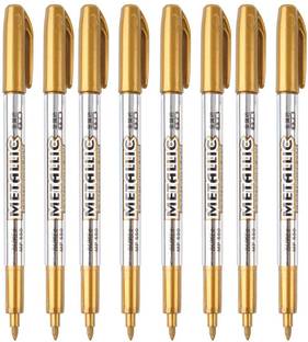 URBAN BOX Gold Metallic Permanent Markers for Artist Illustration,Crafts,Fabric,DIY