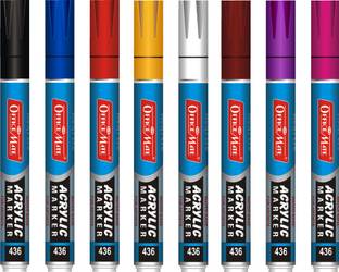 Soni Officemate Acrylic Marker Regular colors in (Pack of -8pcs)