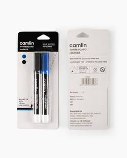 Camlin Whiteboard Marker - Pack of 2 Colors (Black, Blue)