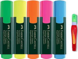 FABER-CASTELL Highlighter Set Of 5 With Correction Pen