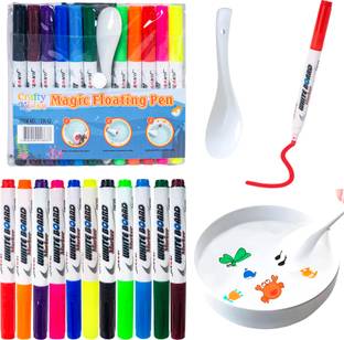 WISHKEY Floating Ink 11 Pcs Marker Pens for Kids, Magical Water Pens with Ceramic Spoon