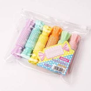 Extraposh Candy Shaped Highlighter Set With Dual Tip - 6 Pcs