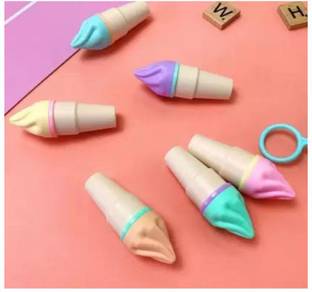 Barbarik 6 pcs Ice Cream Cone Highlighter OFFICE SCHOOL STATIONERIES (Set of 6)