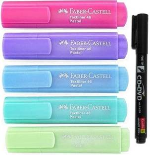 FABER-CASTELL Pastel Highlighter Set Of 6 With CD Marker