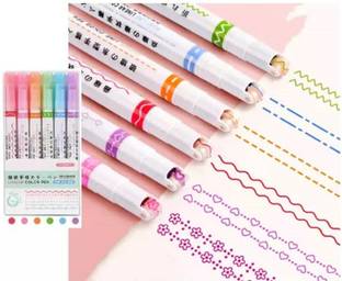 Agelast Premium Linear Color Pen Highlighter Pen Set For Kids, Roller Ball Pen