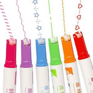 FRENYEAR Multicolor Highlighter Wavy Line Mark Drawing Border Linear Pen Sketch Pad